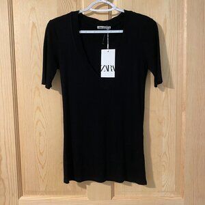 Zara Black Fitted Shirt – Size Medium